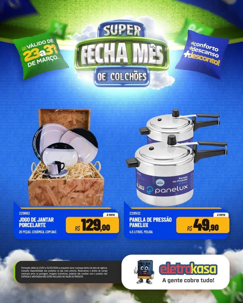 Super fecha mês de colchões nas lojas eletroKasa, em Rolim de Moura Super fecha mês de colchões nas lojas eletroKasa, em Rolim de Moura