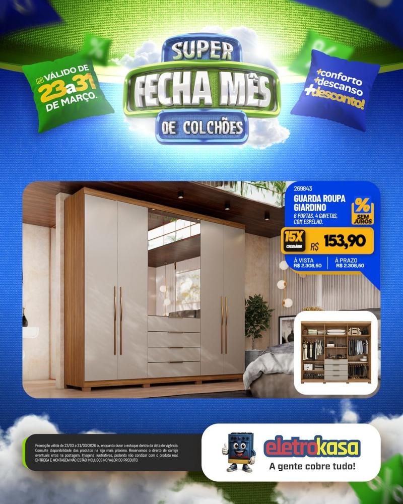 Super fecha mês de colchões nas lojas eletroKasa, em Rolim de Moura Super fecha mês de colchões nas lojas eletroKasa, em Rolim de Moura