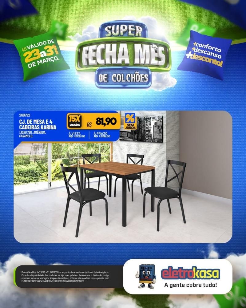 Super fecha mês de colchões nas lojas eletroKasa, em Rolim de Moura Super fecha mês de colchões nas lojas eletroKasa, em Rolim de Moura