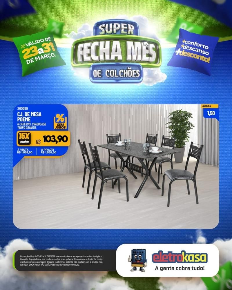Super fecha mês de colchões nas lojas eletroKasa, em Rolim de Moura Super fecha mês de colchões nas lojas eletroKasa, em Rolim de Moura