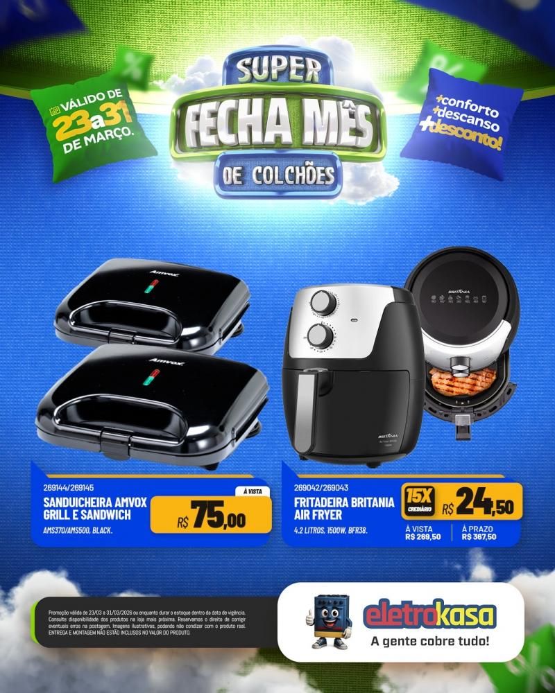 Super fecha mês de colchões nas lojas eletroKasa, em Rolim de Moura Super fecha mês de colchões nas lojas eletroKasa, em Rolim de Moura