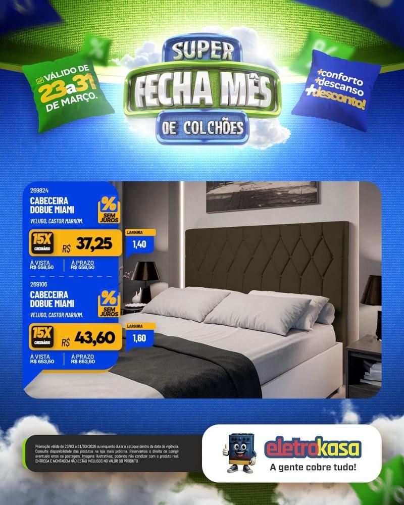 Super fecha mês de colchões nas lojas eletroKasa, em Rolim de Moura Super fecha mês de colchões nas lojas eletroKasa, em Rolim de Moura