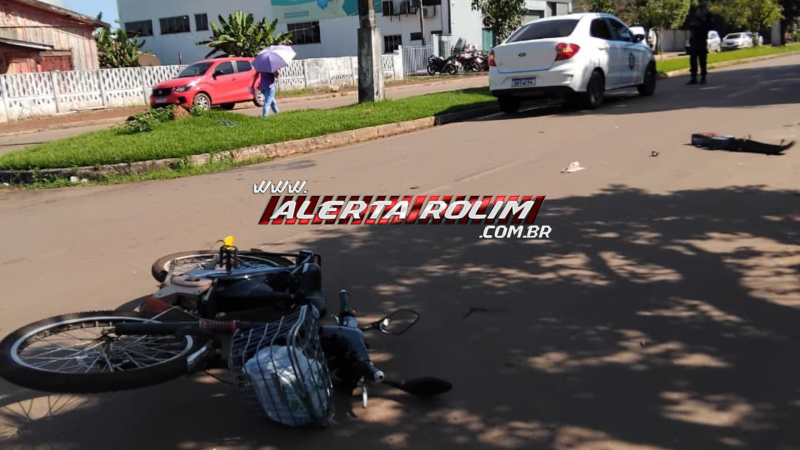 Ciclista fica ferida após colisão com carro e é socorrida pelos bombeiros em Rolim de Moura Ciclista fica ferida após colisão com carro e é socorrida pelos bombeiros em Rolim de Moura