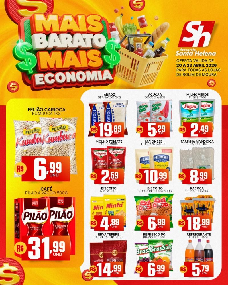 Mais barato, mais economia no Atacarejo Santa Helena de Rolim de Moura Mais barato, mais economia no Atacarejo Santa Helena de Rolim de Moura