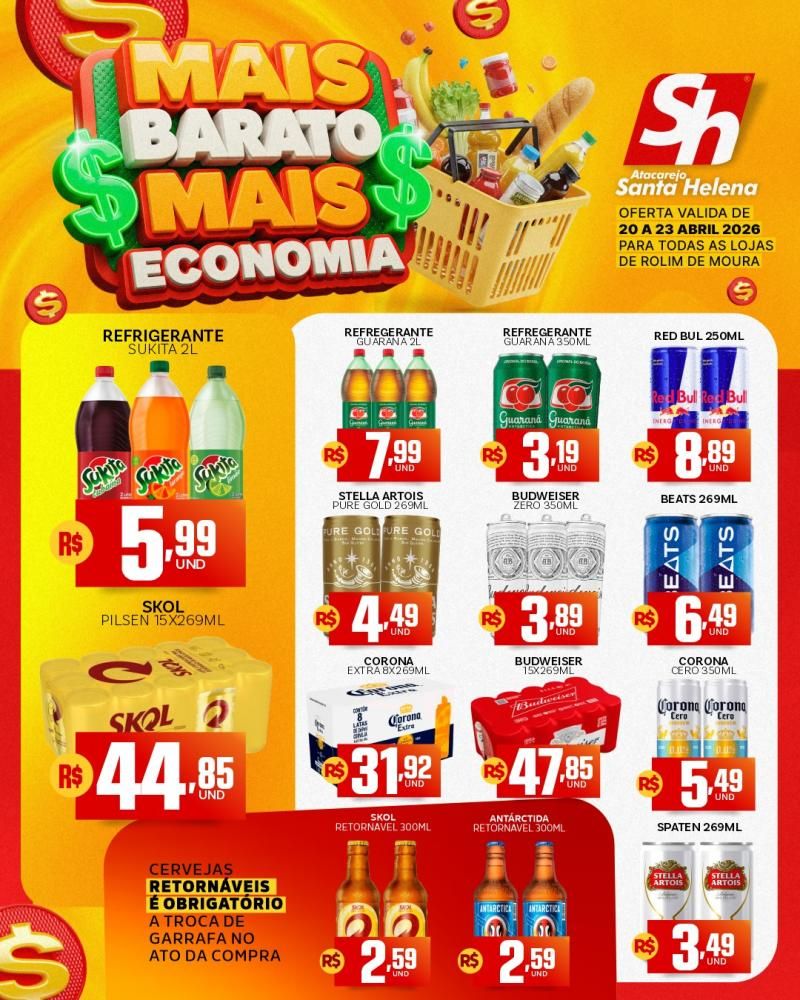 Mais barato, mais economia no Atacarejo Santa Helena de Rolim de Moura Mais barato, mais economia no Atacarejo Santa Helena de Rolim de Moura