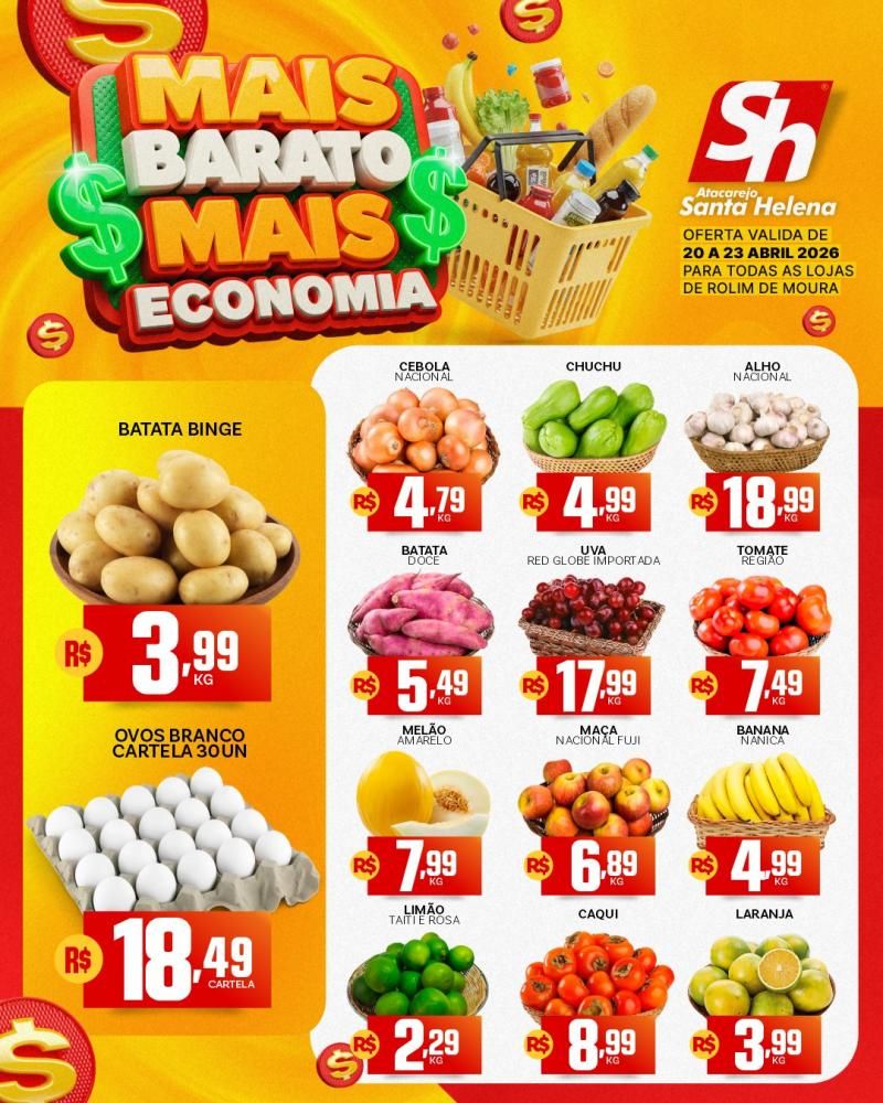 Mais barato, mais economia no Atacarejo Santa Helena de Rolim de Moura Mais barato, mais economia no Atacarejo Santa Helena de Rolim de Moura