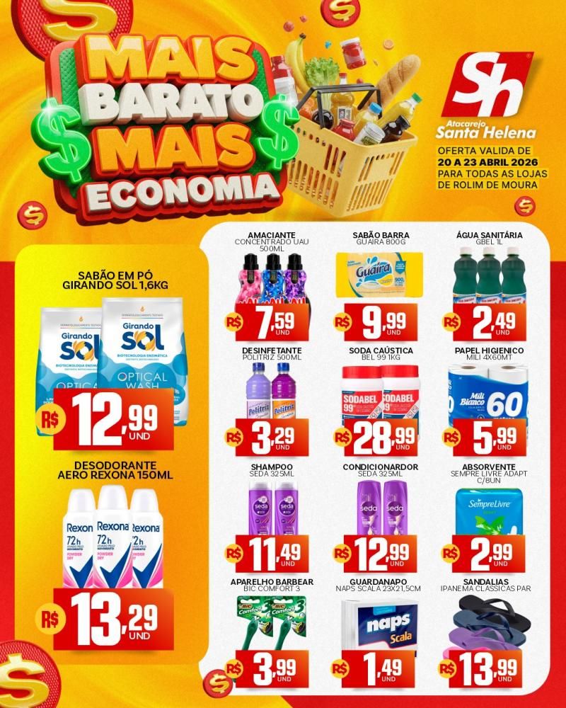 Mais barato, mais economia no Atacarejo Santa Helena de Rolim de Moura Mais barato, mais economia no Atacarejo Santa Helena de Rolim de Moura