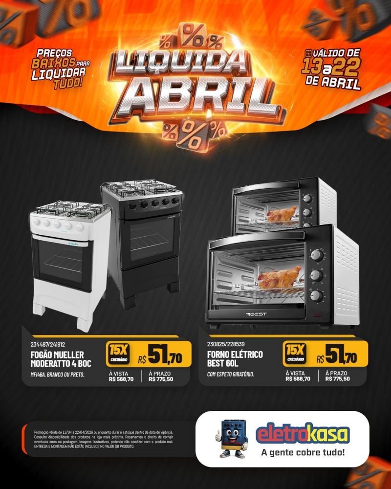 Preços baixos para liquidar tudo nas lojas eletroKasa Preços baixos para liquidar tudo nas lojas eletroKasa
