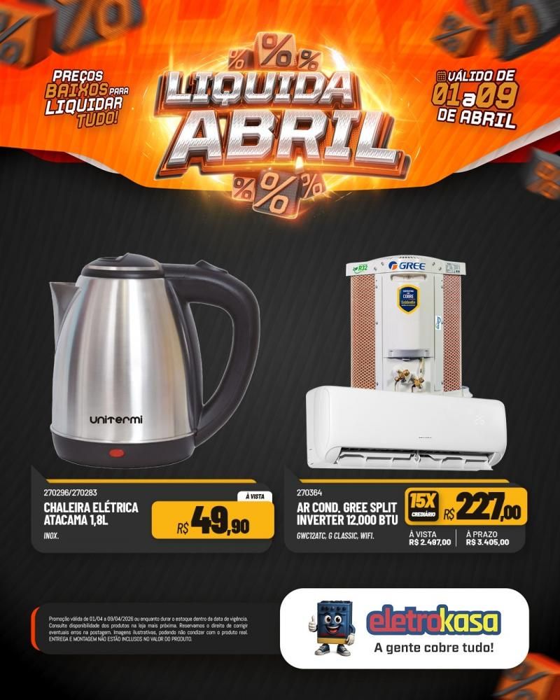Promoção imperdível com preços baixos para liquidar tudo nas lojas eletroKasa, em Rolim de Moura Promoção imperdível com preços baixos para liquidar tudo nas lojas eletroKasa, em Rolim de Moura