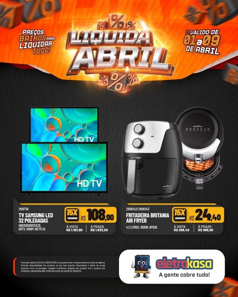 Promoção imperdível com preços baixos para liquidar tudo nas lojas eletroKasa, em Rolim de Moura Promoção imperdível com preços baixos para liquidar tudo nas lojas eletroKasa, em Rolim de Moura