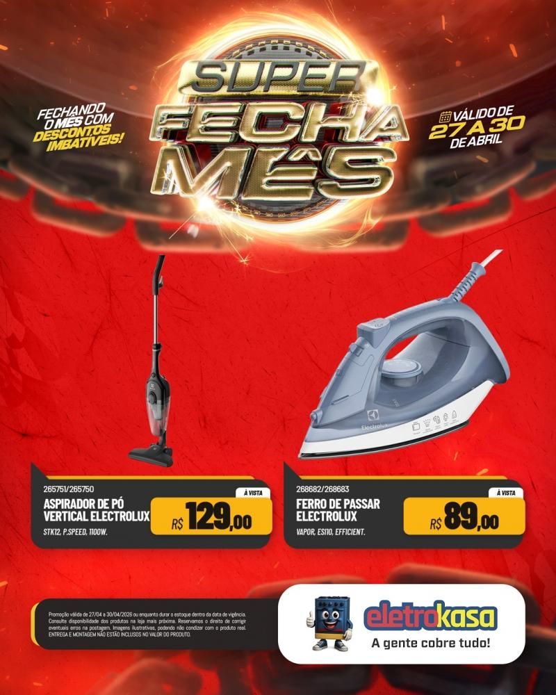 Super fecha mês com ofertas imperdíveis nas lojas eletroKasa, em Rolim de Moura Super fecha mês com ofertas imperdíveis nas lojas eletroKasa, em Rolim de Moura
