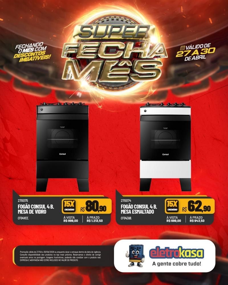 Super fecha mês com ofertas imperdíveis nas lojas eletroKasa, em Rolim de Moura Super fecha mês com ofertas imperdíveis nas lojas eletroKasa, em Rolim de Moura