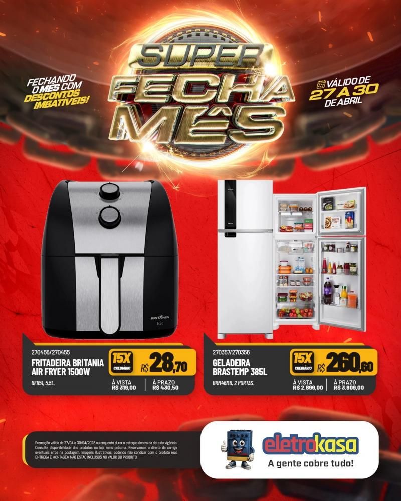 Super fecha mês com ofertas imperdíveis nas lojas eletroKasa, em Rolim de Moura Super fecha mês com ofertas imperdíveis nas lojas eletroKasa, em Rolim de Moura