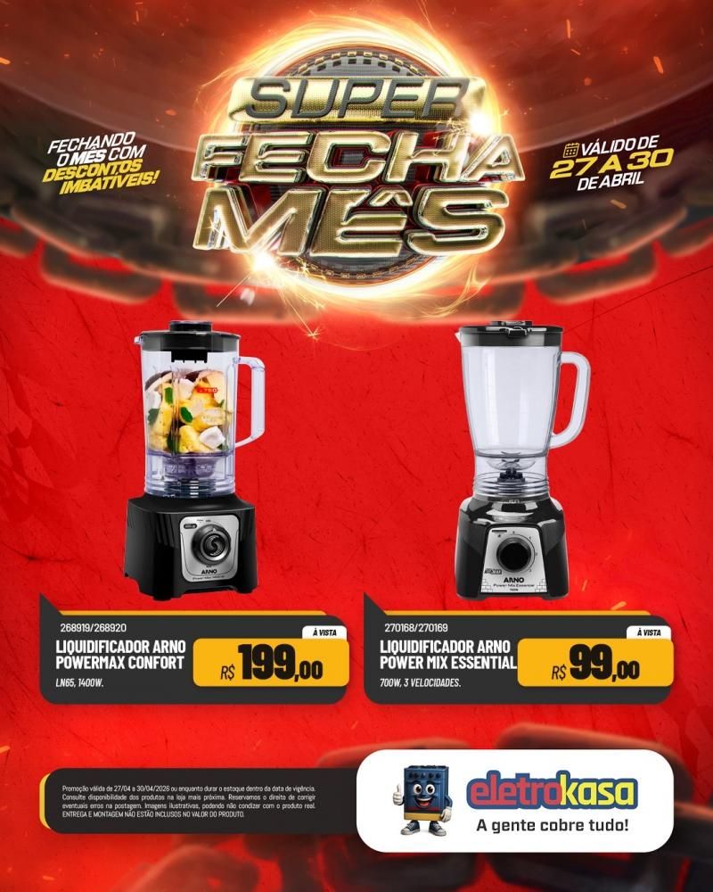 Super fecha mês com ofertas imperdíveis nas lojas eletroKasa, em Rolim de Moura Super fecha mês com ofertas imperdíveis nas lojas eletroKasa, em Rolim de Moura