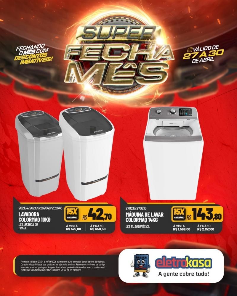 Super fecha mês com ofertas imperdíveis nas lojas eletroKasa, em Rolim de Moura Super fecha mês com ofertas imperdíveis nas lojas eletroKasa, em Rolim de Moura