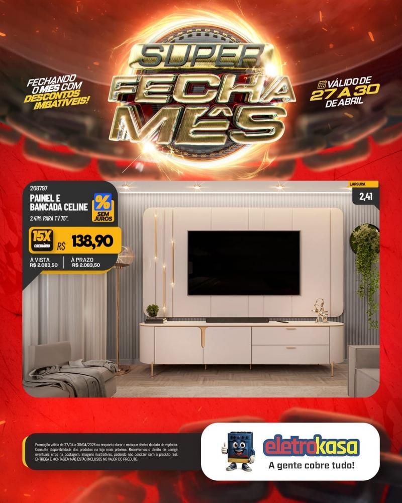 Super fecha mês com ofertas imperdíveis nas lojas eletroKasa, em Rolim de Moura Super fecha mês com ofertas imperdíveis nas lojas eletroKasa, em Rolim de Moura