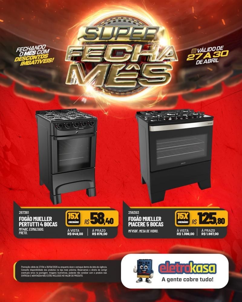 Super fecha mês com ofertas imperdíveis nas lojas eletroKasa, em Rolim de Moura Super fecha mês com ofertas imperdíveis nas lojas eletroKasa, em Rolim de Moura