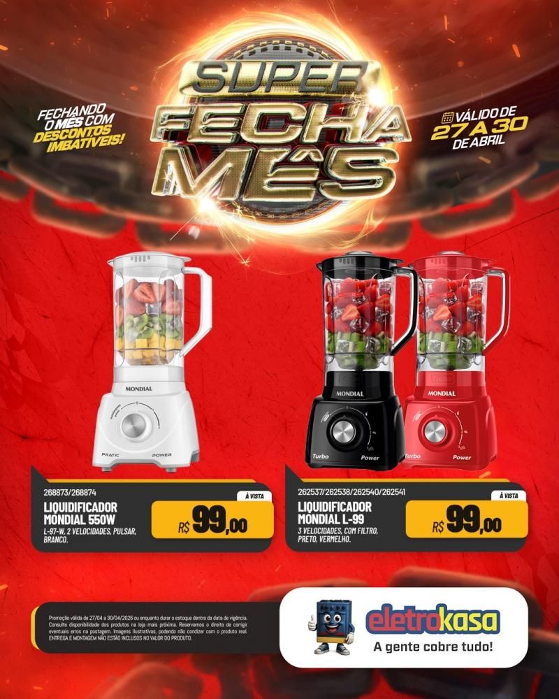 Super fecha mês com ofertas imperdíveis nas lojas eletroKasa, em Rolim de Moura Super fecha mês com ofertas imperdíveis nas lojas eletroKasa, em Rolim de Moura