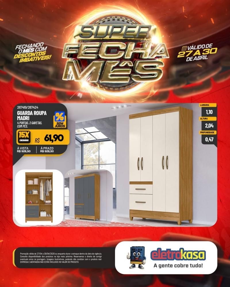 Super fecha mês com ofertas imperdíveis nas lojas eletroKasa, em Rolim de Moura Super fecha mês com ofertas imperdíveis nas lojas eletroKasa, em Rolim de Moura