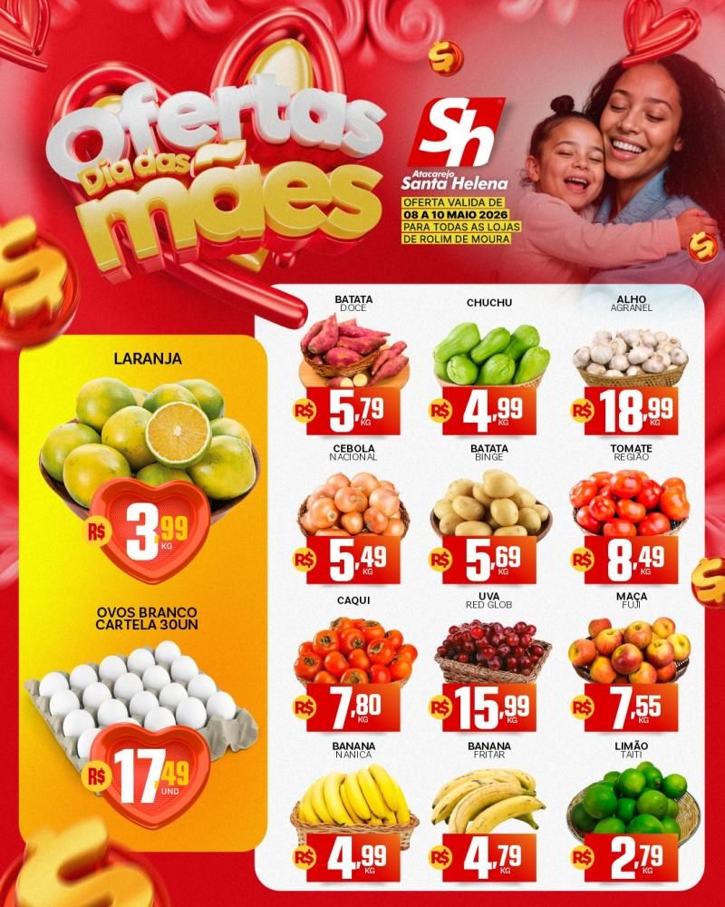 Atacarejo Santa Helena lança ofertas especiais para o Dia das Mães em Rolim de Moura Atacarejo Santa Helena lança ofertas especiais para o Dia das Mães em Rolim de Moura