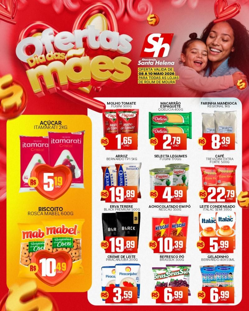 Atacarejo Santa Helena lança ofertas especiais para o Dia das Mães em Rolim de Moura Atacarejo Santa Helena lança ofertas especiais para o Dia das Mães em Rolim de Moura