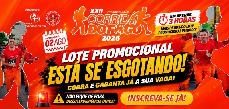 Corpo de Bombeiros Militar promove a XXII corrida do fogo em Porto Velho; veja como se inscrever Corpo de Bombeiros Militar promove a XXII corrida do fogo em Porto Velho; veja como se inscrever