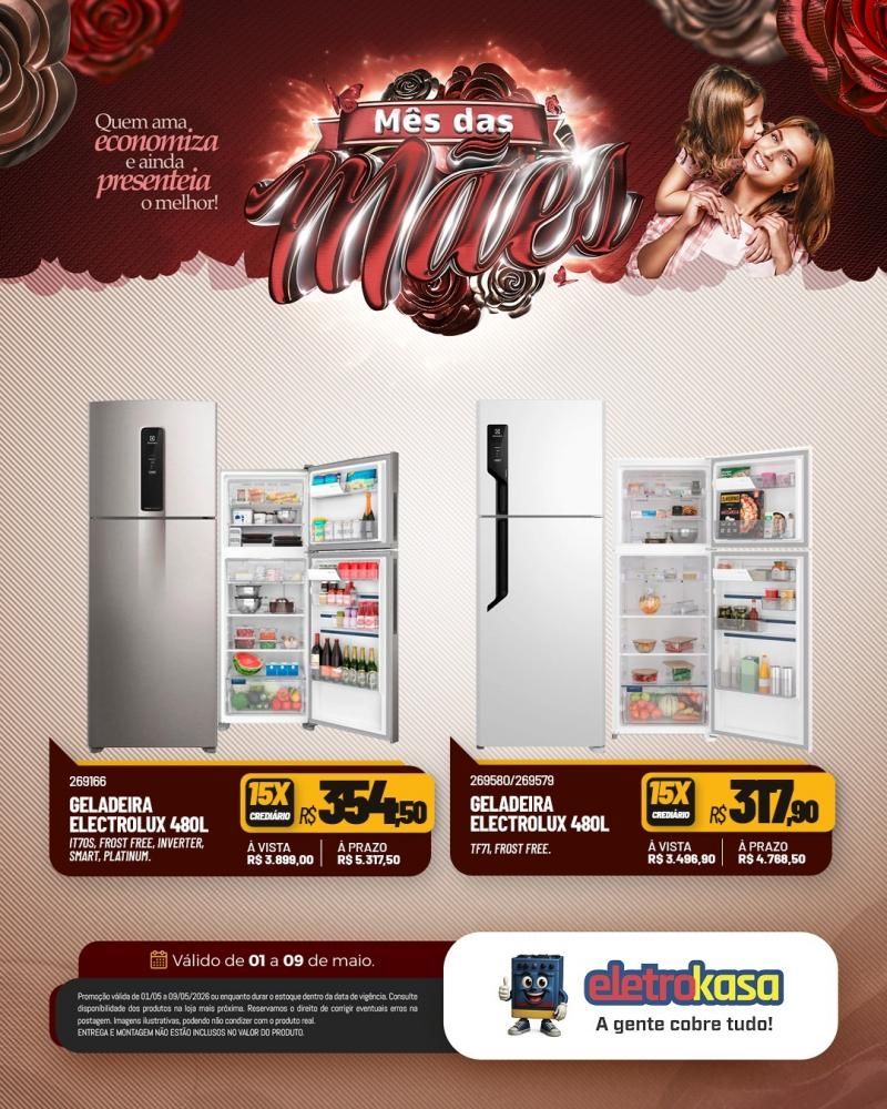 Mês das MÃES com ofertas especiais nas lojas eletroKasa, em Rolim de Moura Mês das MÃES com ofertas especiais nas lojas eletroKasa, em Rolim de Moura