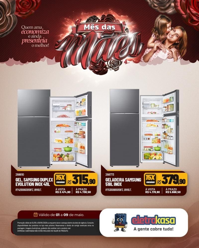 Mês das MÃES com ofertas especiais nas lojas eletroKasa, em Rolim de Moura Mês das MÃES com ofertas especiais nas lojas eletroKasa, em Rolim de Moura