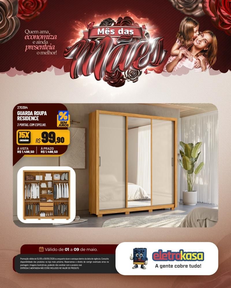 Mês das MÃES com ofertas especiais nas lojas eletroKasa, em Rolim de Moura Mês das MÃES com ofertas especiais nas lojas eletroKasa, em Rolim de Moura