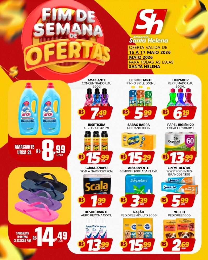 O fim de semana chegou com ofertas IMPERDÍVEIS no Atacarejo Santa Helena! 🛒❤️💛 O fim de semana chegou com ofertas IMPERDÍVEIS no Atacarejo Santa Helena! 🛒❤️💛
