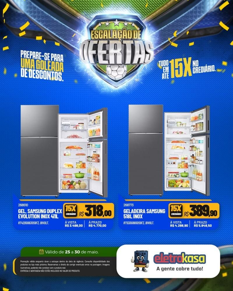 Ofertas com descontos imperdíveis e tudo em até 15X no crediário, nas lojas eletroKasa Ofertas com descontos imperdíveis e tudo em até 15X no crediário, nas lojas eletroKasa