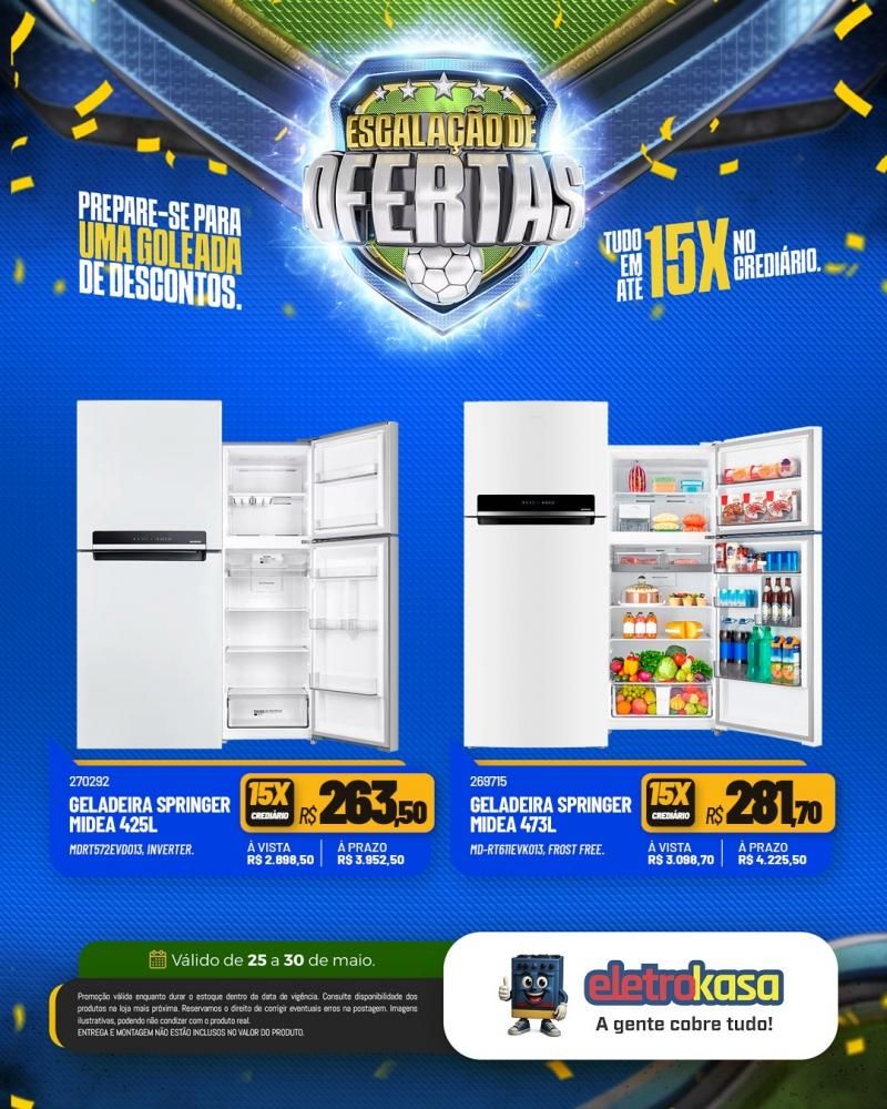 Ofertas com descontos imperdíveis e tudo em até 15X no crediário, nas lojas eletroKasa Ofertas com descontos imperdíveis e tudo em até 15X no crediário, nas lojas eletroKasa