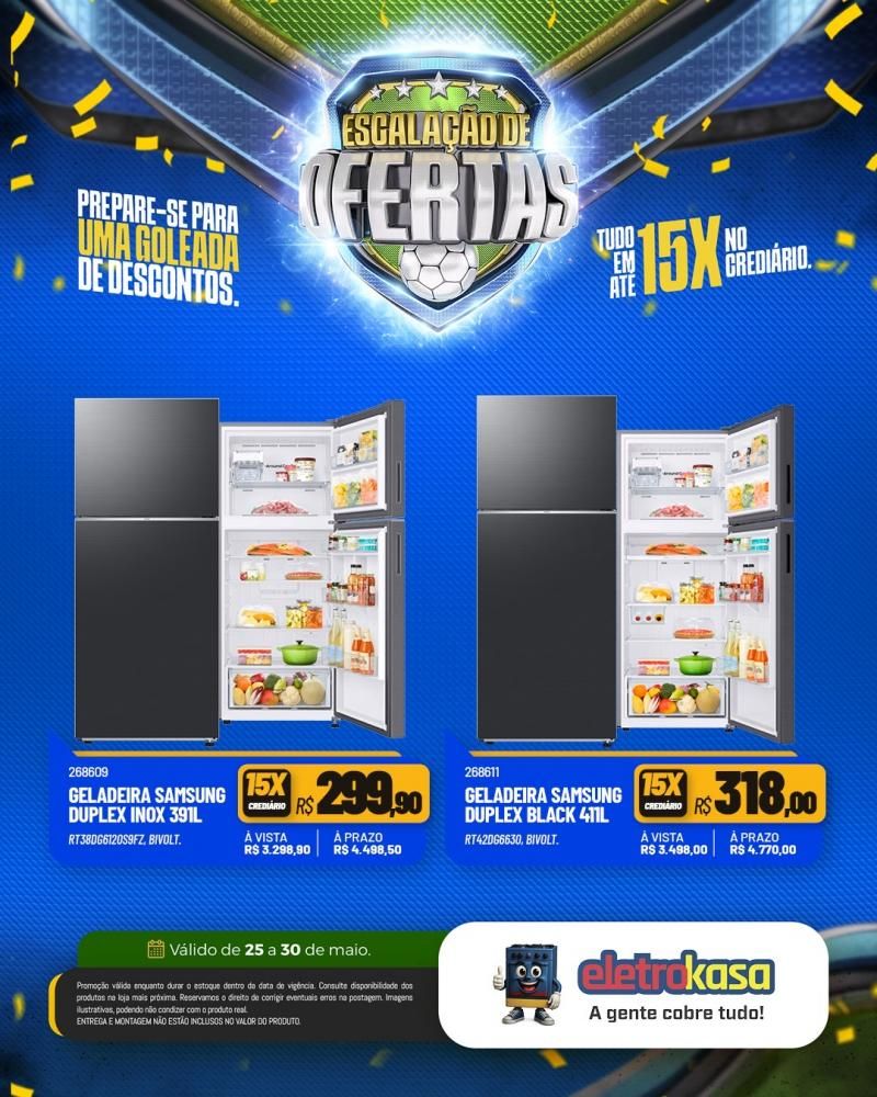 Ofertas com descontos imperdíveis e tudo em até 15X no crediário, nas lojas eletroKasa Ofertas com descontos imperdíveis e tudo em até 15X no crediário, nas lojas eletroKasa