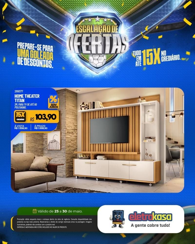 Ofertas com descontos imperdíveis e tudo em até 15X no crediário, nas lojas eletroKasa Ofertas com descontos imperdíveis e tudo em até 15X no crediário, nas lojas eletroKasa