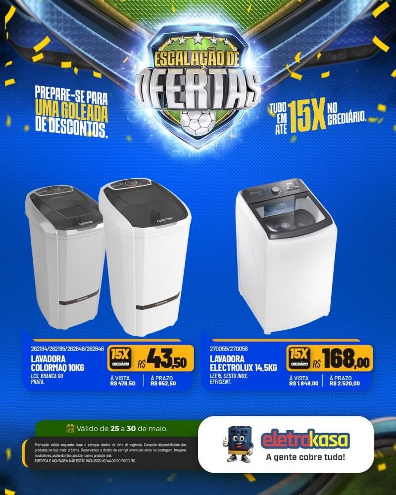 Ofertas com descontos imperdíveis e tudo em até 15X no crediário, nas lojas eletroKasa Ofertas com descontos imperdíveis e tudo em até 15X no crediário, nas lojas eletroKasa