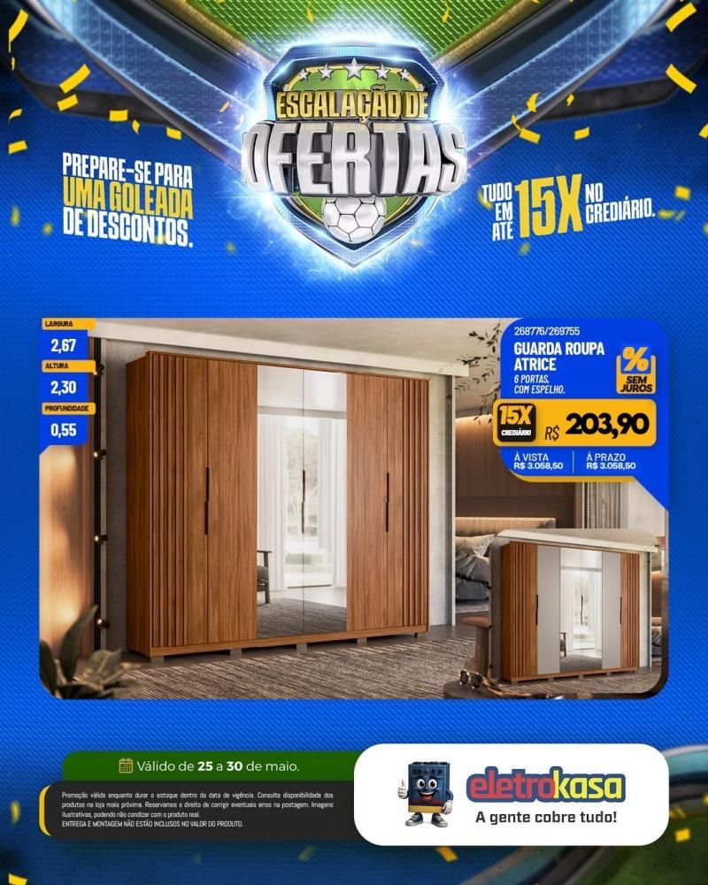 Ofertas com descontos imperdíveis e tudo em até 15X no crediário, nas lojas eletroKasa Ofertas com descontos imperdíveis e tudo em até 15X no crediário, nas lojas eletroKasa