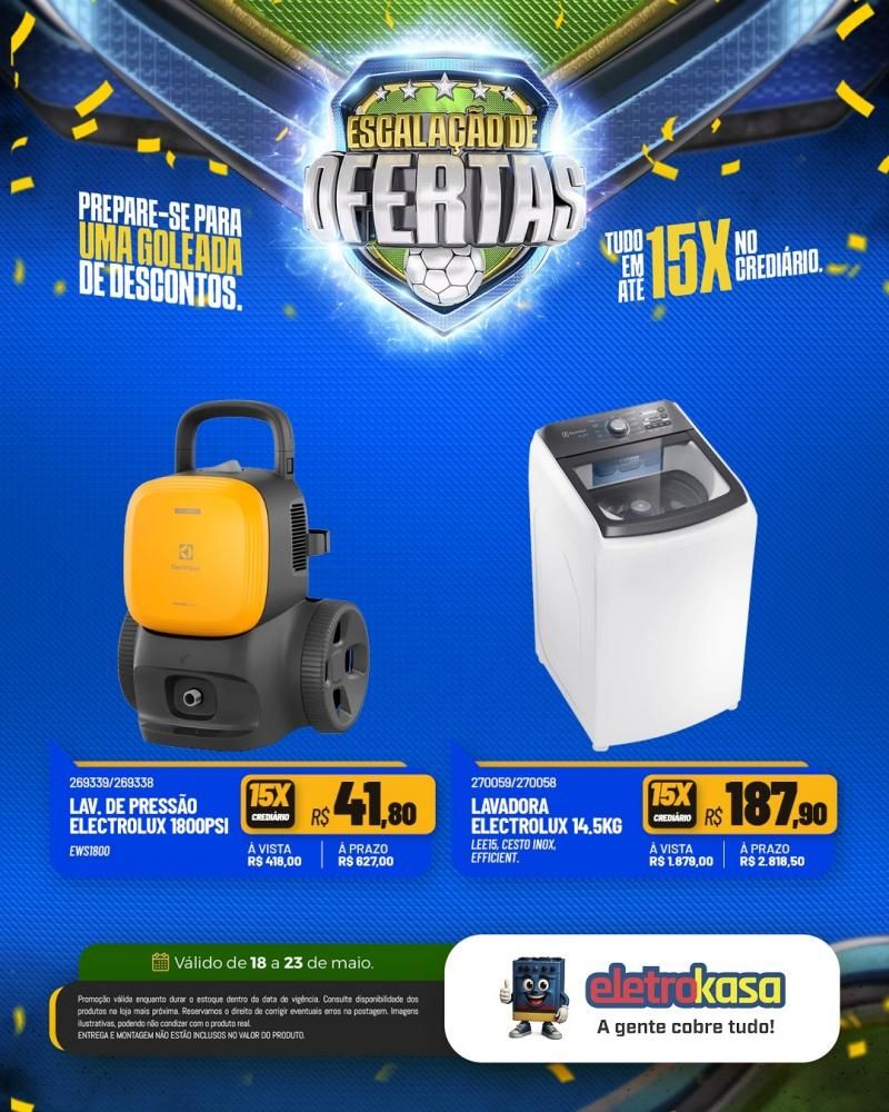 Prepare-se para uma verdadeira goleada de descontos nas lojas eletroKasa, em Rolim de Moura Prepare-se para uma verdadeira goleada de descontos nas lojas eletroKasa, em Rolim de Moura