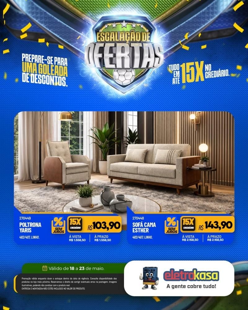 Prepare-se para uma verdadeira goleada de descontos nas lojas eletroKasa, em Rolim de Moura Prepare-se para uma verdadeira goleada de descontos nas lojas eletroKasa, em Rolim de Moura