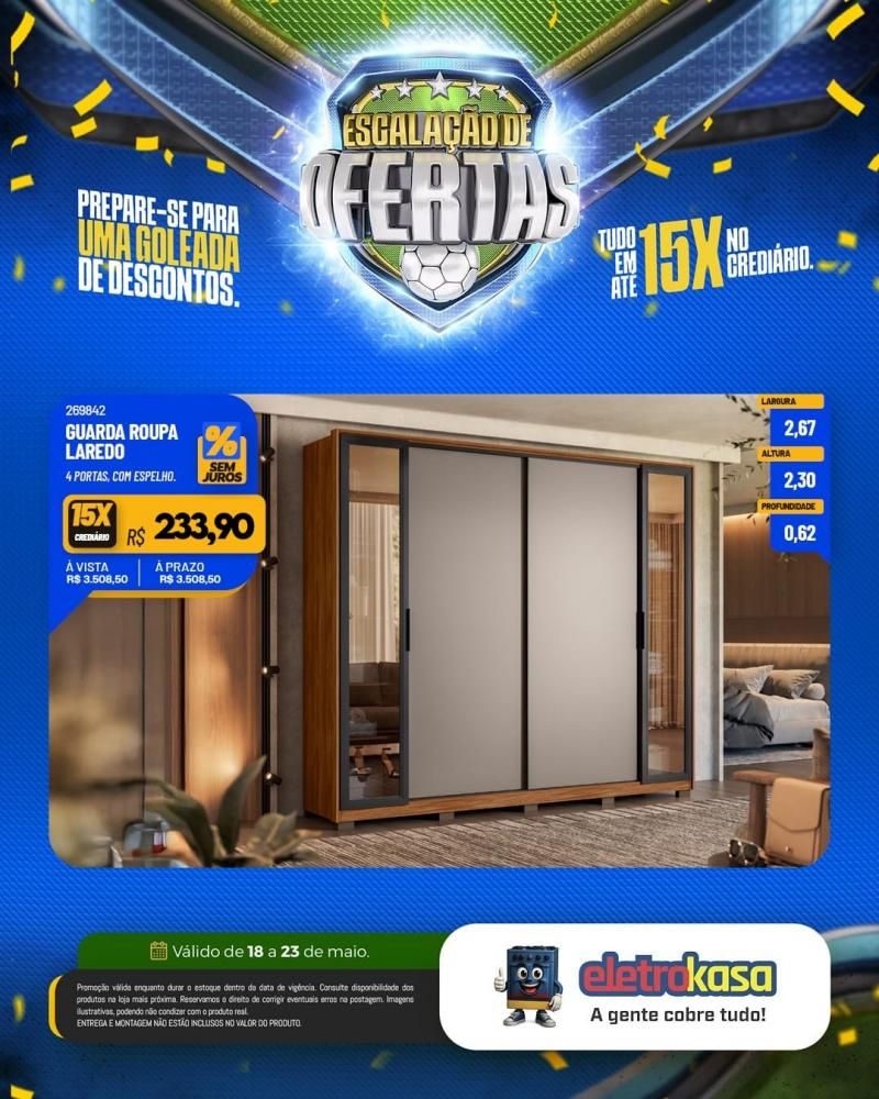 Prepare-se para uma verdadeira goleada de descontos nas lojas eletroKasa, em Rolim de Moura Prepare-se para uma verdadeira goleada de descontos nas lojas eletroKasa, em Rolim de Moura
