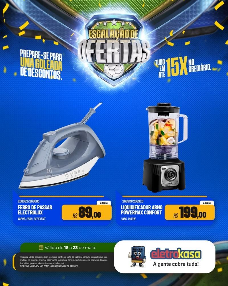 Prepare-se para uma verdadeira goleada de descontos nas lojas eletroKasa, em Rolim de Moura Prepare-se para uma verdadeira goleada de descontos nas lojas eletroKasa, em Rolim de Moura