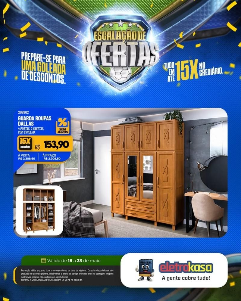 Prepare-se para uma verdadeira goleada de descontos nas lojas eletroKasa, em Rolim de Moura Prepare-se para uma verdadeira goleada de descontos nas lojas eletroKasa, em Rolim de Moura