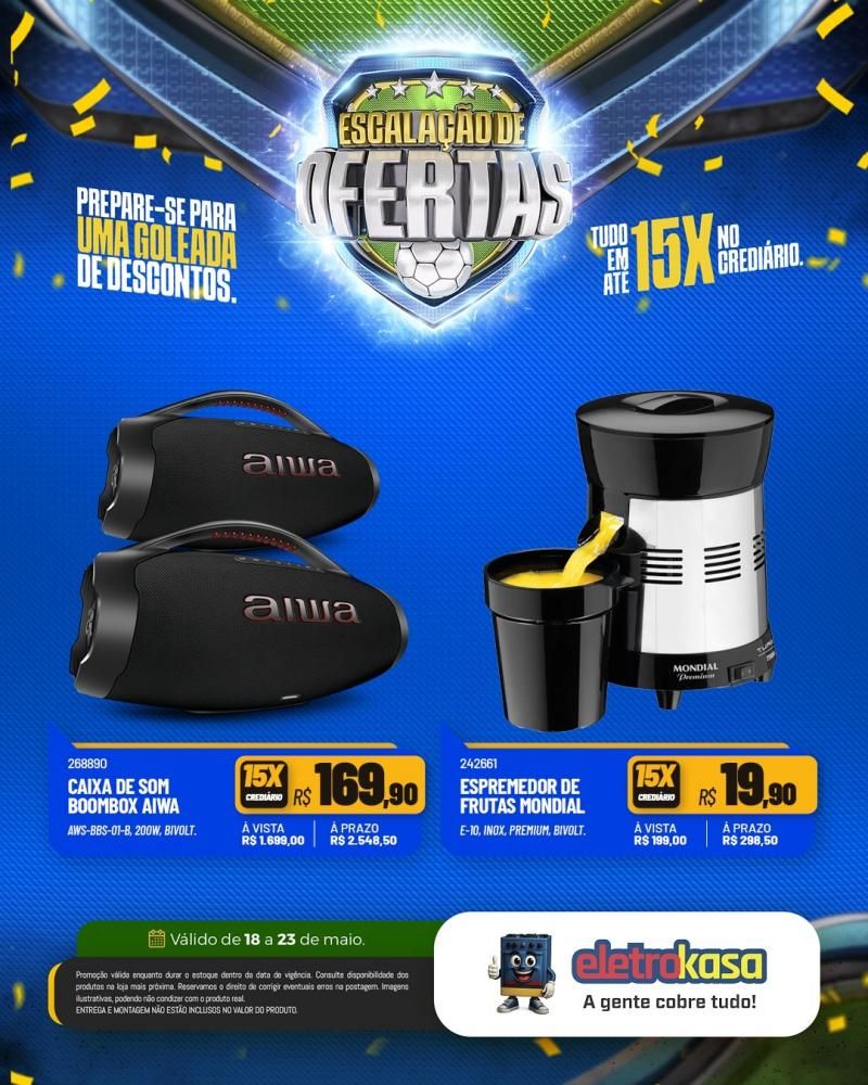 Prepare-se para uma verdadeira goleada de descontos nas lojas eletroKasa, em Rolim de Moura Prepare-se para uma verdadeira goleada de descontos nas lojas eletroKasa, em Rolim de Moura