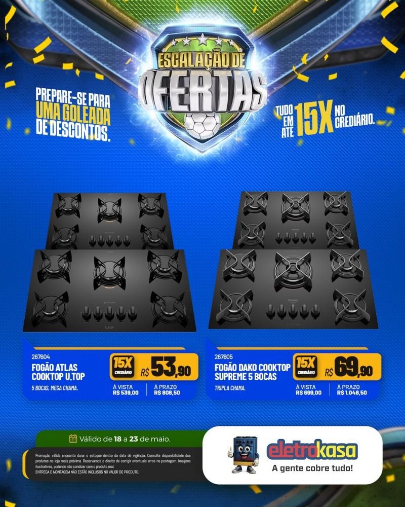 Prepare-se para uma verdadeira goleada de descontos nas lojas eletroKasa, em Rolim de Moura Prepare-se para uma verdadeira goleada de descontos nas lojas eletroKasa, em Rolim de Moura