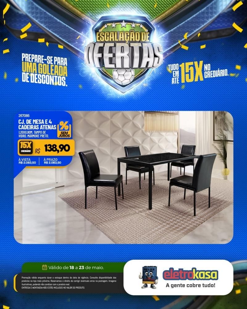 Prepare-se para uma verdadeira goleada de descontos nas lojas eletroKasa, em Rolim de Moura Prepare-se para uma verdadeira goleada de descontos nas lojas eletroKasa, em Rolim de Moura