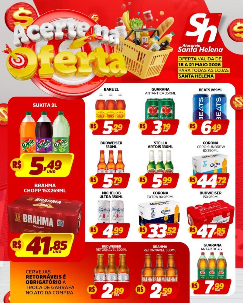 Tem preço baixo, variedade e economia esperando por você em todas as lojas do Atacarejo Santa Helena! 🛒🔥 Tem preço baixo, variedade e economia esperando por você em todas as lojas do Atacarejo Santa Helena! 🛒🔥