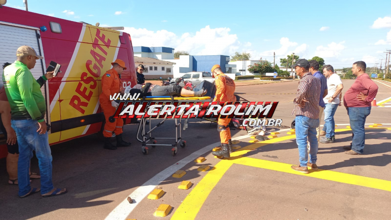 Acidente entre carro e moto é registrado em rotatória recém-construída em Rolim de Moura Acidente entre carro e moto é registrado em rotatória recém-construída em Rolim de Moura
