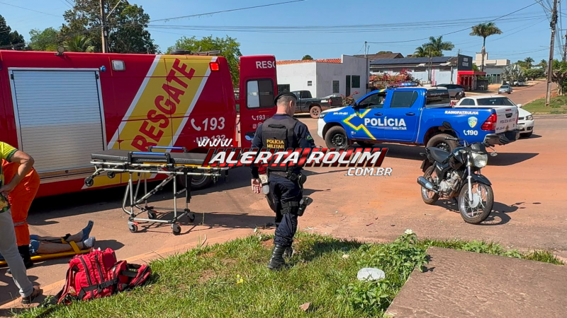 Colisão entre duas motos deixa motociclista com fratura em Rolim de Moura Colisão entre duas motos deixa motociclista com fratura em Rolim de Moura