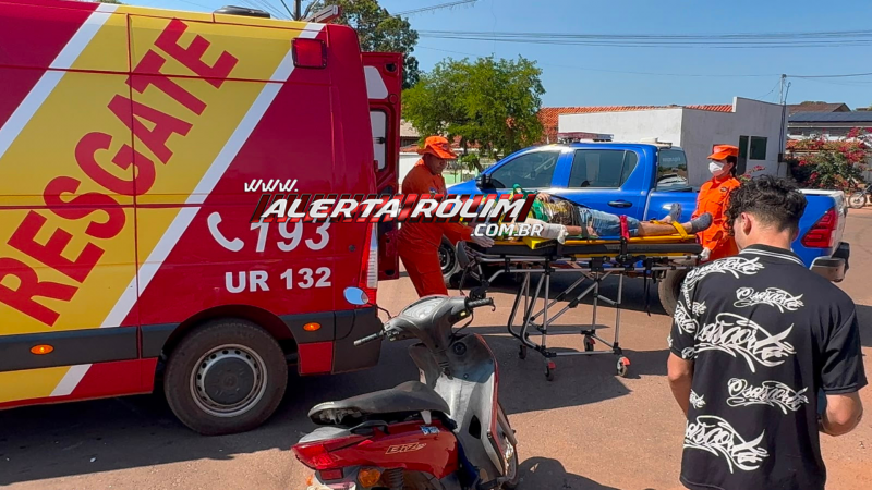 Colisão entre duas motos deixa motociclista com fratura em Rolim de Moura Colisão entre duas motos deixa motociclista com fratura em Rolim de Moura