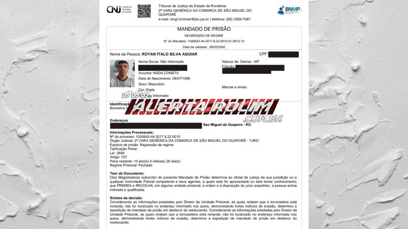 Condenado por crime de roubo e com mais de 10 anos de pena a cumprir foi preso pelo PATAMO da PM, em Rolim de Moura Condenado por crime de roubo e com mais de 10 anos de pena a cumprir foi preso pelo PATAMO da PM, em Rolim de Moura