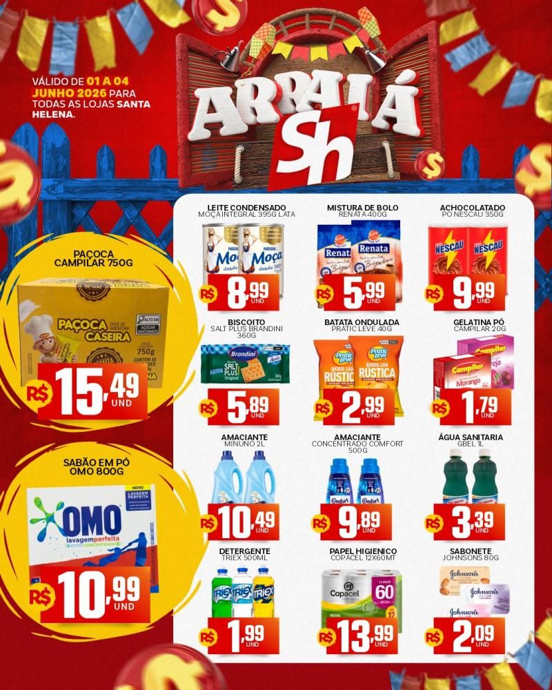 🎉🌽🔥 O Arraiá de Ofertas Santa Helena chegou para encher seu carrinho de economia! 🔥🌽🎉 🎉🌽🔥 O Arraiá de Ofertas Santa Helena chegou para encher seu carrinho de economia! 🔥🌽🎉